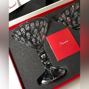 ULTRA RARE Baccarat Vega Martini Goblet Roses Floral